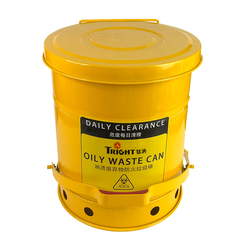Tright OSHA Standard 6 Gallon 22.6L Yellow Oily Waste Can