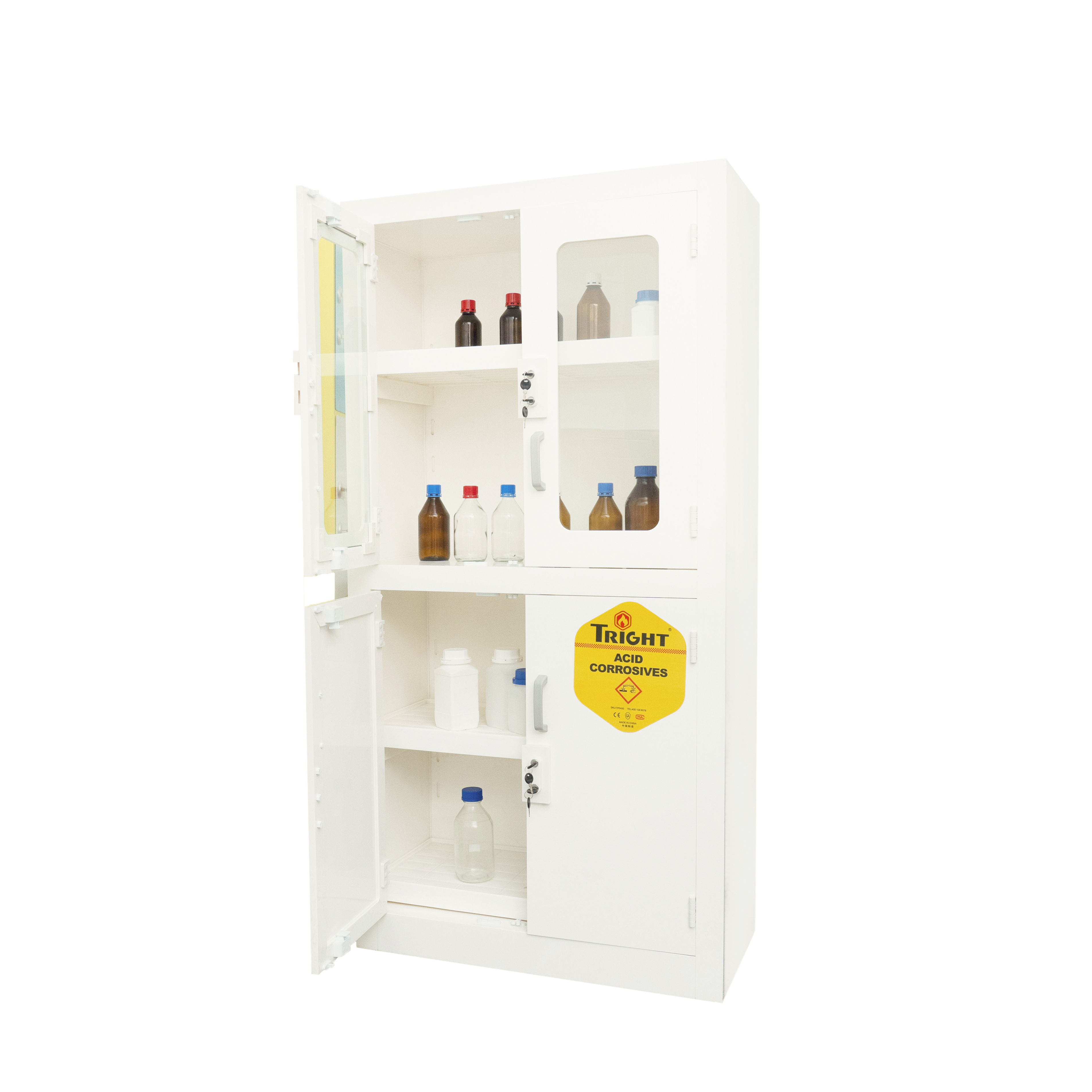 TRIGHT 45 Gallon Strong Corrosive PP Safety Cabinet with Glass Window