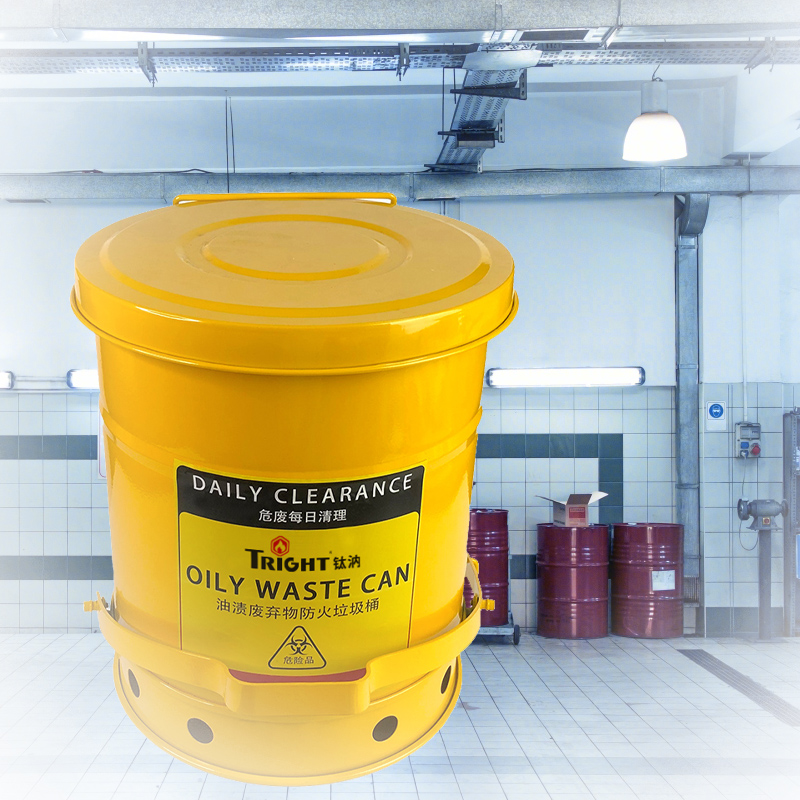 Tright OSHA Standard 6 Gallon 22.6L Yellow Oily Waste Can