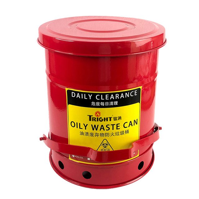 Tright OSHA Standard 14 Gallon 52.9L Red Oily Waste Can