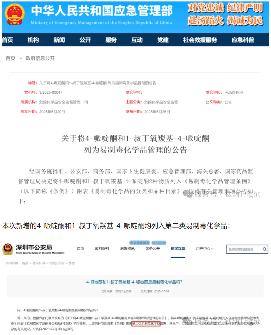 "Regulations on the Management of Precursor Chemicals," it has been added seven times in 2008, 2012, 2014, 2018, 2021, 2024, and 2025.